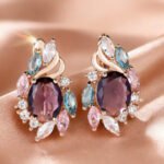 Champagne Gold Egg-Shaped Earrings - Image 2