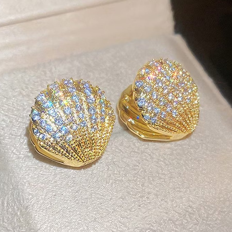 Earring 3 - 1 Fashion Minimalist Full Zirconia Stud Earrings - Image 1