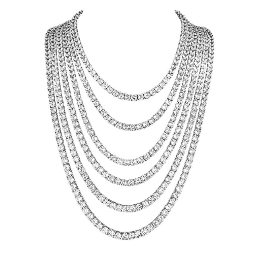 Neckless 2 - 1 3/4/5mm Real Moissanite Tennis Necklace for Women - Image 1