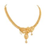 Vintage Gemstone Pendant Gold Necklace