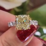 Two-tone Cushion Cut Yellow Gemstone