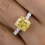 Two-tone Cushion Cut Yellow Gemstone - Image 4